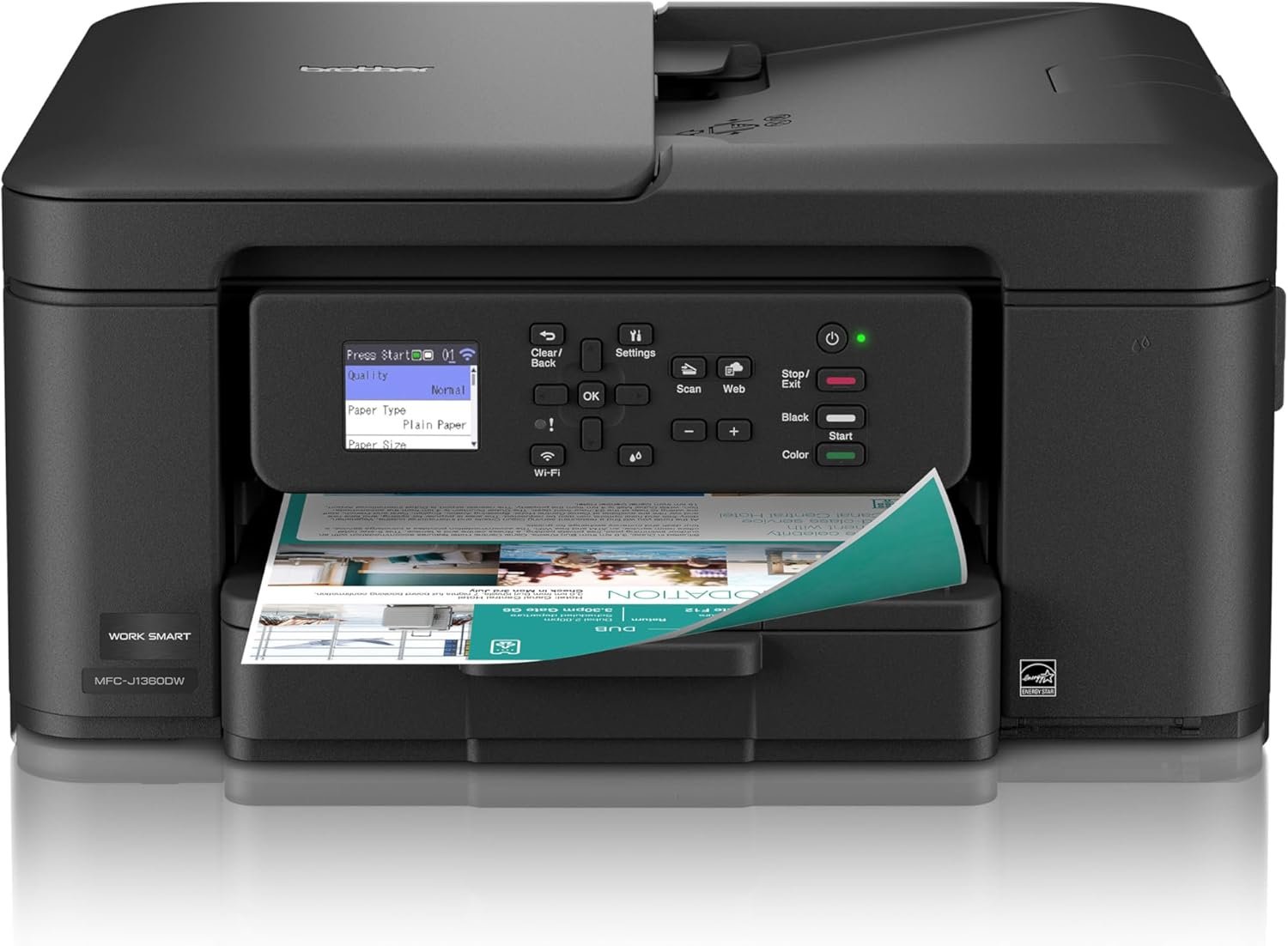 Brother Work Smart MFC-J1360DW Wireless Color Inkjet All-in-One Printer